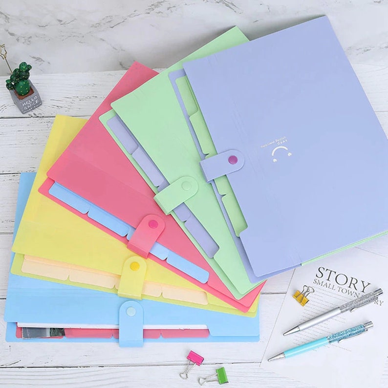 A4 File Organiser Pastel Collectiongreen Blue Black Pink Etsy UK