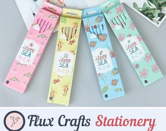 4pcs HB Wooden Pencils Rubber Tipped Sea Animals Designs| Fun Stationery, Patterned Pencil, Kids, Students, Party Favours, Gifts Flux Crafts