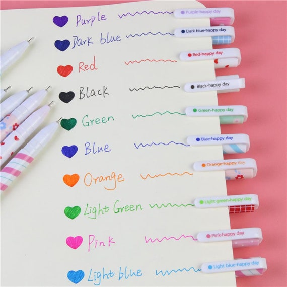 10pcs Color Gel Pens Fine Point 0.5mm for Journaling Planners