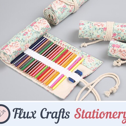 Japanese Style Roll up Pencil Holder Canvas Pencil Case Roll Etsy