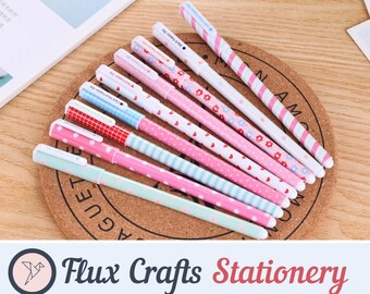 10pcs 0.5mm Colour Ink Gel Pens Multi-Patterns Collection| Cute, Students, Fun Crafts, Kids, School, Penpal, Birthday Gifts, Flux Crafts