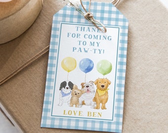 Puppy Party Favor Tags Thank You Tag Puppy Favor Stickers Hang Tag Favor Tag Puppy Birthday Party 721 Puppy Favor Tag