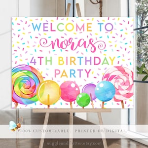 Candy Welcome Sign, Candy Birthday Welcome, Candy Welcome, Candy Welcome Sign, Candy Party Decor, Candy Party, Candy Sign, Lollipop Party