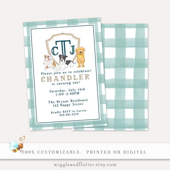 Dog Birthday, Dog Birthday Invitation, Dog Birthday Party, Dog Invitation, Puppy Invitation, Puppy Invites, Puppy Party, Puppy Party Invite Il_570xn