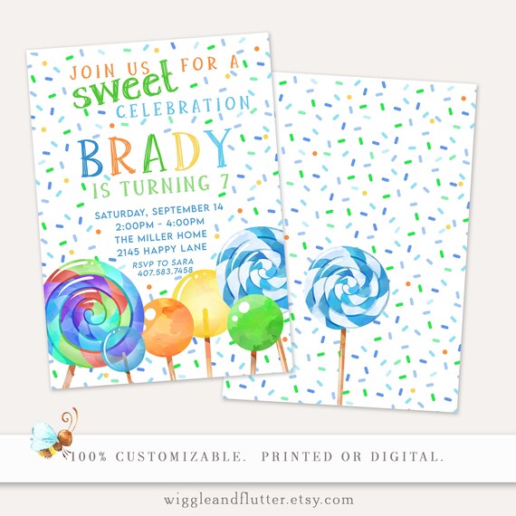 Lollipop Invitations
