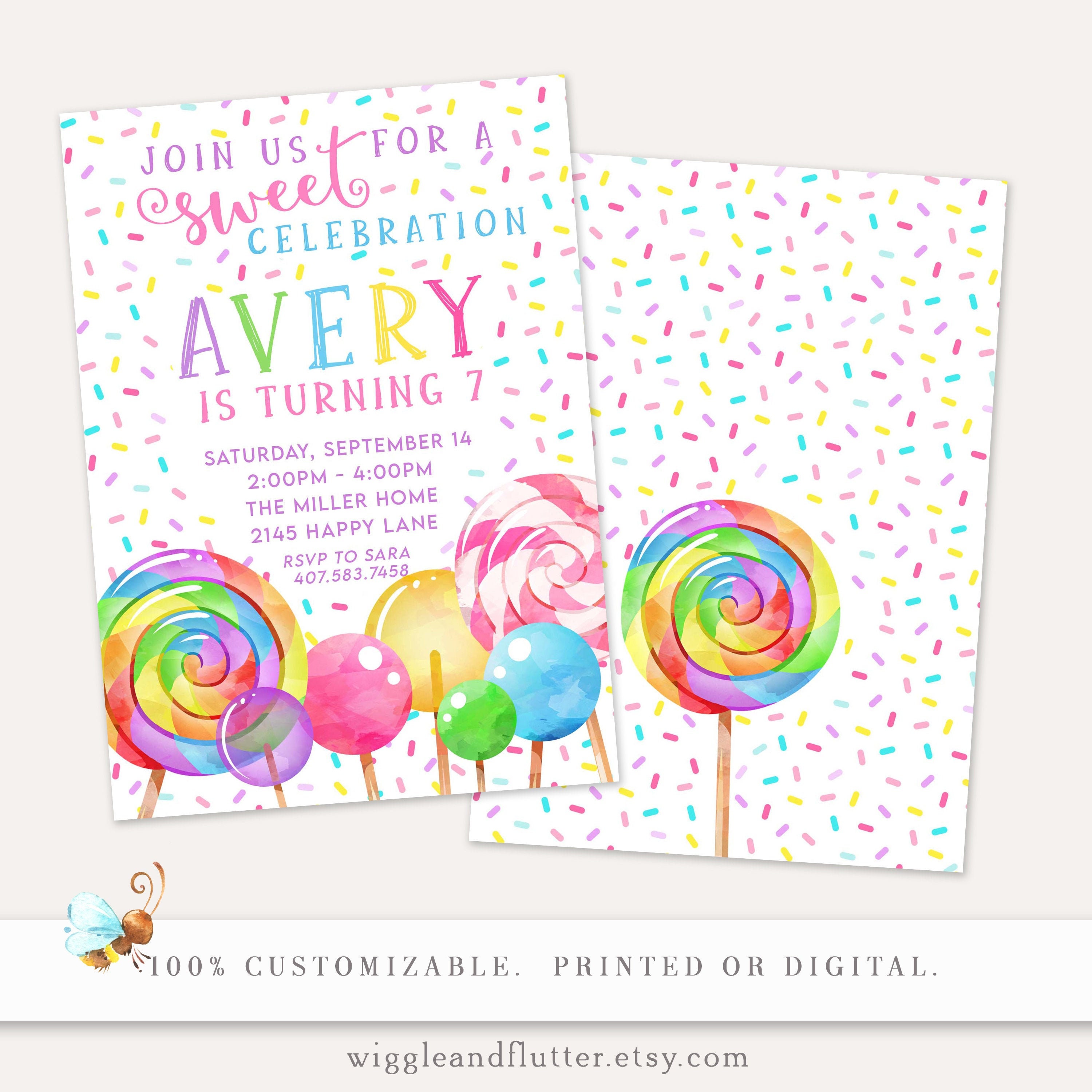 Lollipop Invitations