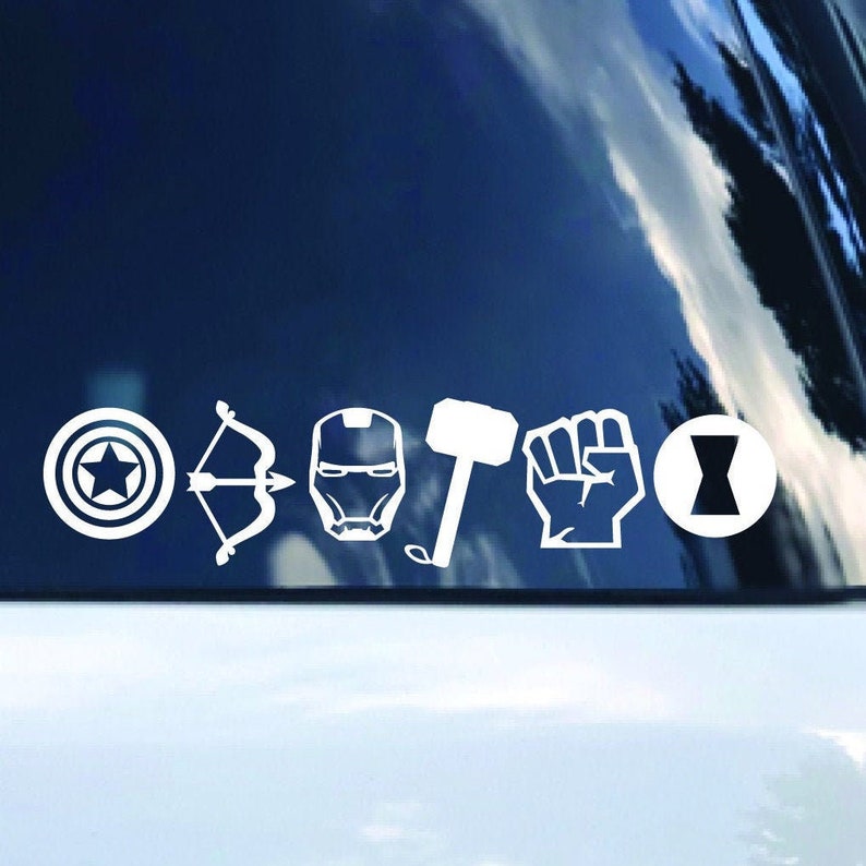 Avengers Original 6 VINYL DECAL | Etsy