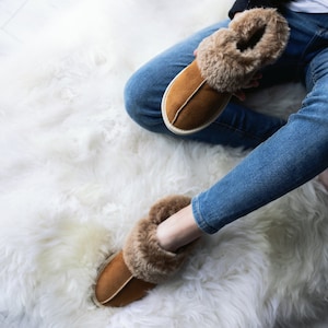 Sheepskin slippers, wool slippers, fur slippers, leather slippers, warm moccasins, for women, winter boots, house slippers, Black Friday