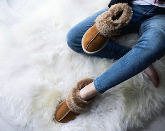 Sheepskin slippers, wool slippers, fur slippers, leather slippers,warm moccasins, for men, winter boots, house slippers,, Black Friday