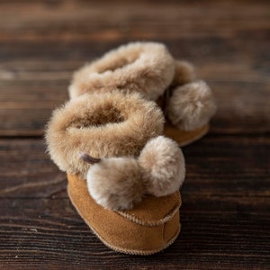 Leather slippers for children, Sheepskin Childrens slippers, Kids Boots, Warm, House slippers , Black Friday  Christmas Gift