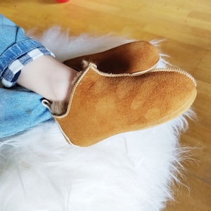 Leather slippers for children, Sheepskin Childrens slippers, Kids Boots, Warm, House slippers,, Black Friday  Christmas Gift