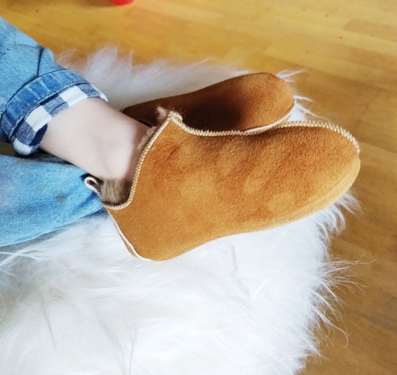 Pantofole/Stivaletti In Vera Pelle Di Pecora Per Bambino - Unisex Taglia UK 3 (EU 18)