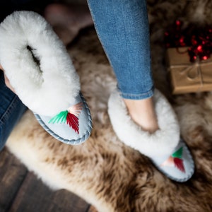 Sheepskin slippers, sheep wool, fur slippers, leather moccasins, Warm slippers, for women, winter boots, house slippers, Sale Black Friday