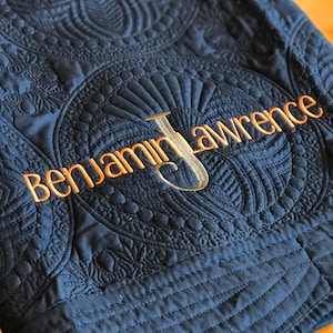 Customized Embroidered Baby Blanket | Personalized Monogrammed Heirloom Quilt | Gift for Baby, Baby Shower, Newborn, Nursery Decor