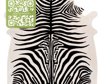 Zebra Cowhide Rug - Zebra Print Cow Hide – Southern Hides