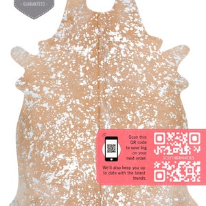 Silver on Beige Cowhide • Metallic Rug