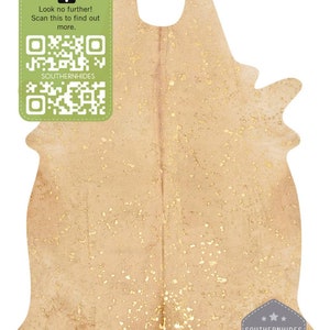 Gold Cowhide Rug • Metallic Gold on Beige