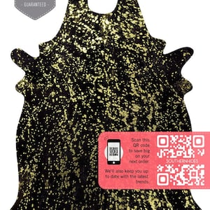 Gold on Black Cowhide • Metallic Gold Rug