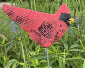 Cardinal Ceramic Garden Stake Memorial Gift