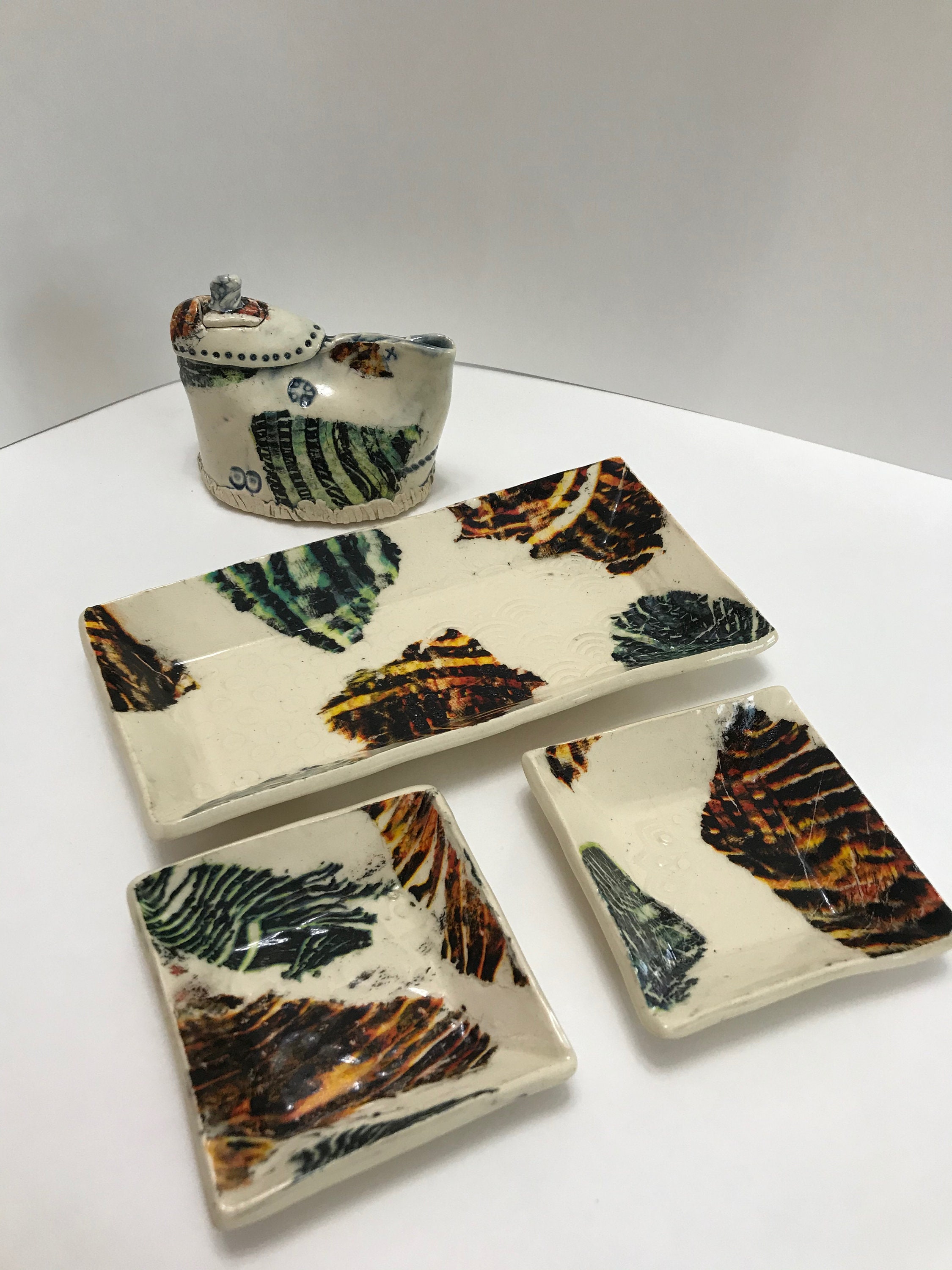 Ceramic Sushi Service Set Handmade Etsy