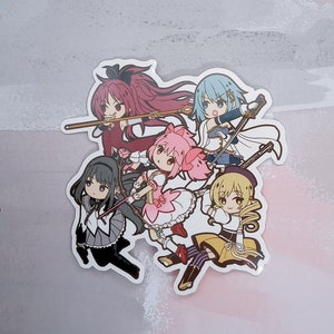 Puella Magi Madoka Magica Holy Quintet Vinylklistermärke för Laptop Bil Skateboard Konsol Vattenflaska Dator