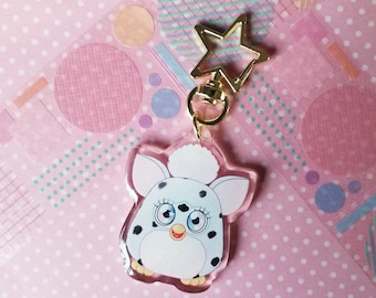 Furby Acrylic Keychain Double Sided with Glitter