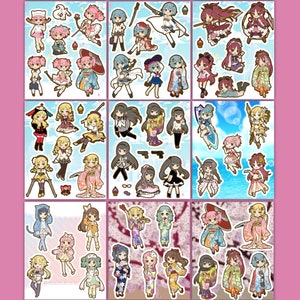 Madoka Magica & Magia Record Vinyl Sticker Sheets - for Laptop Car Skateboard Console Water Bottle Computer