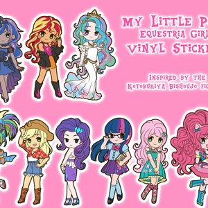 My Little Pony Kotobukiya Bishoujo Vinyl Stickers for Laptop Skateboard Console Water Bottle Computer