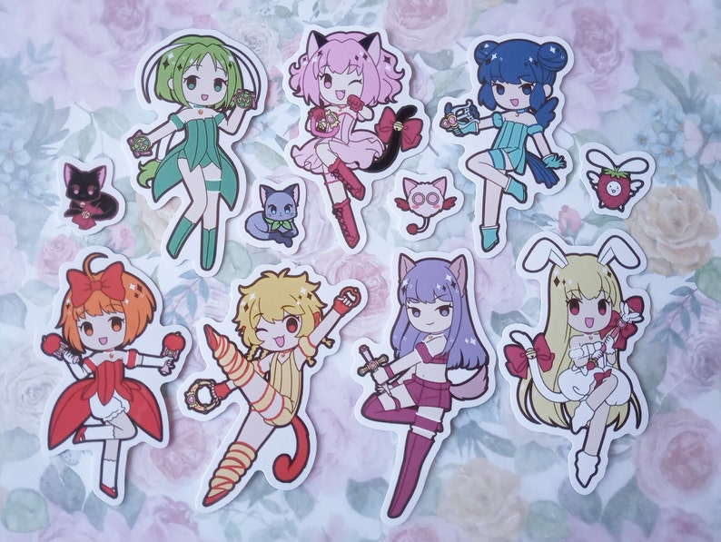 Tokyo Mew Mew Vinyl Stickers for Laptop Skateboard Console Water Bottle Computer image 2