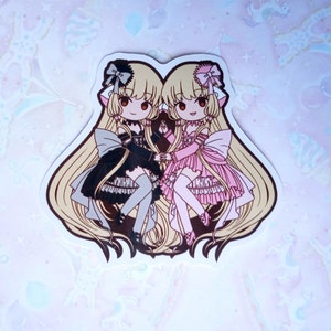 Chobits Chii and Freya Vinyl Sticker for Laptop Skateboard Console Water Bottle Computer