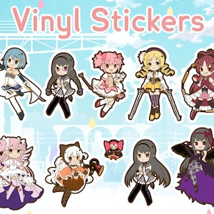 Madoka Magica & Magia Record Vinyl Stickers for Laptop Skateboard Console Water Bottle Computer