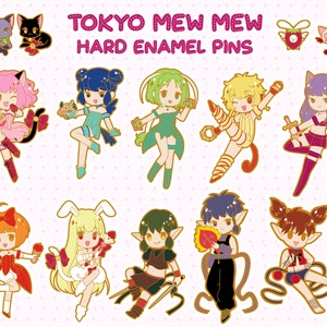 Tokyo Mew Mew Hard Enamel Pin - Ichigo Minto Retasu Purin Zakuro Ringo Berii Kisshu Pai Taruto Neko Alto Masha Ucha