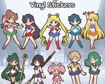 Naklejki winylowe Planet Magical Girls na laptopa, deskorolkę, konsolę, butelkę z wodą i komputer