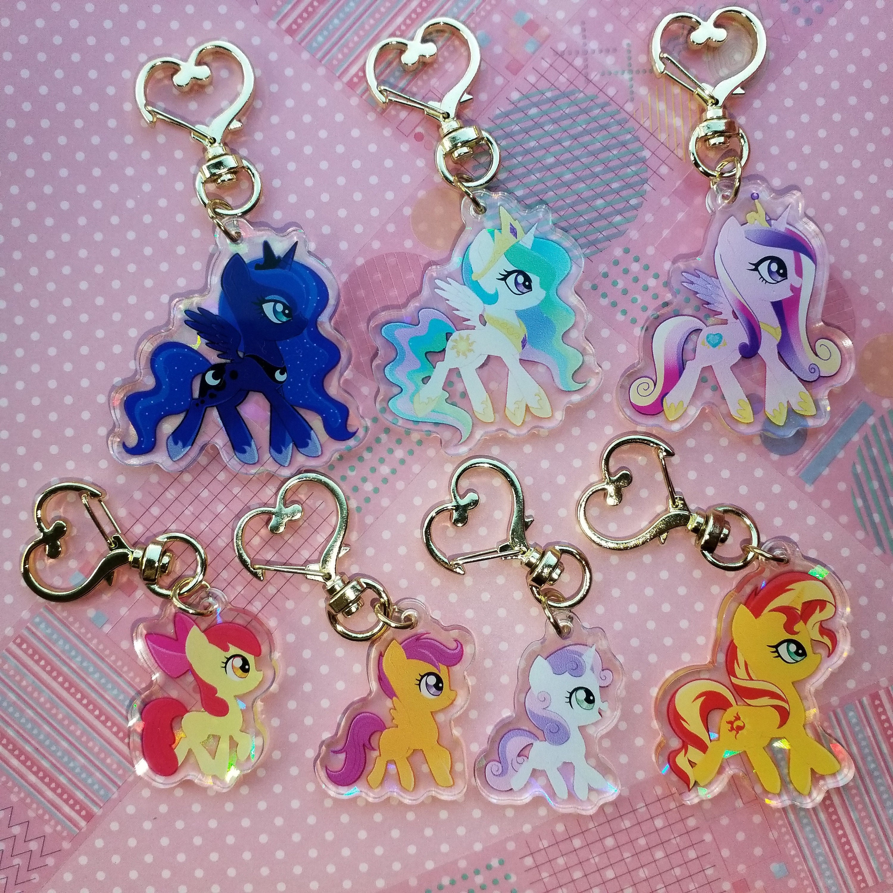 My Little Pony キーホルダー 3体セット My Little Pony Friendship is Magic Double-sided Acrylic Keychains