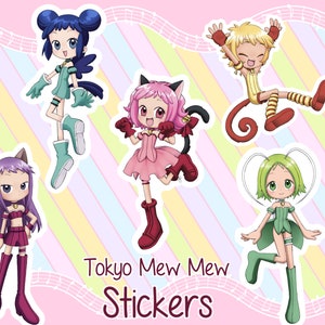 LAST CHANCE Tokyo Mew Mew Ichigo Mint Lettuce Pudding Zakuro Vinyl Sticker Set Laptop Skateboard Retasu Purin Minto