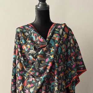 Chal de pashmina de cachemira pura Kani tejido a mano, chal bordado a mano, pashmina floral, pashmina pura, bufanda de pashmina hecha a mano, bufanda de gran tamaño