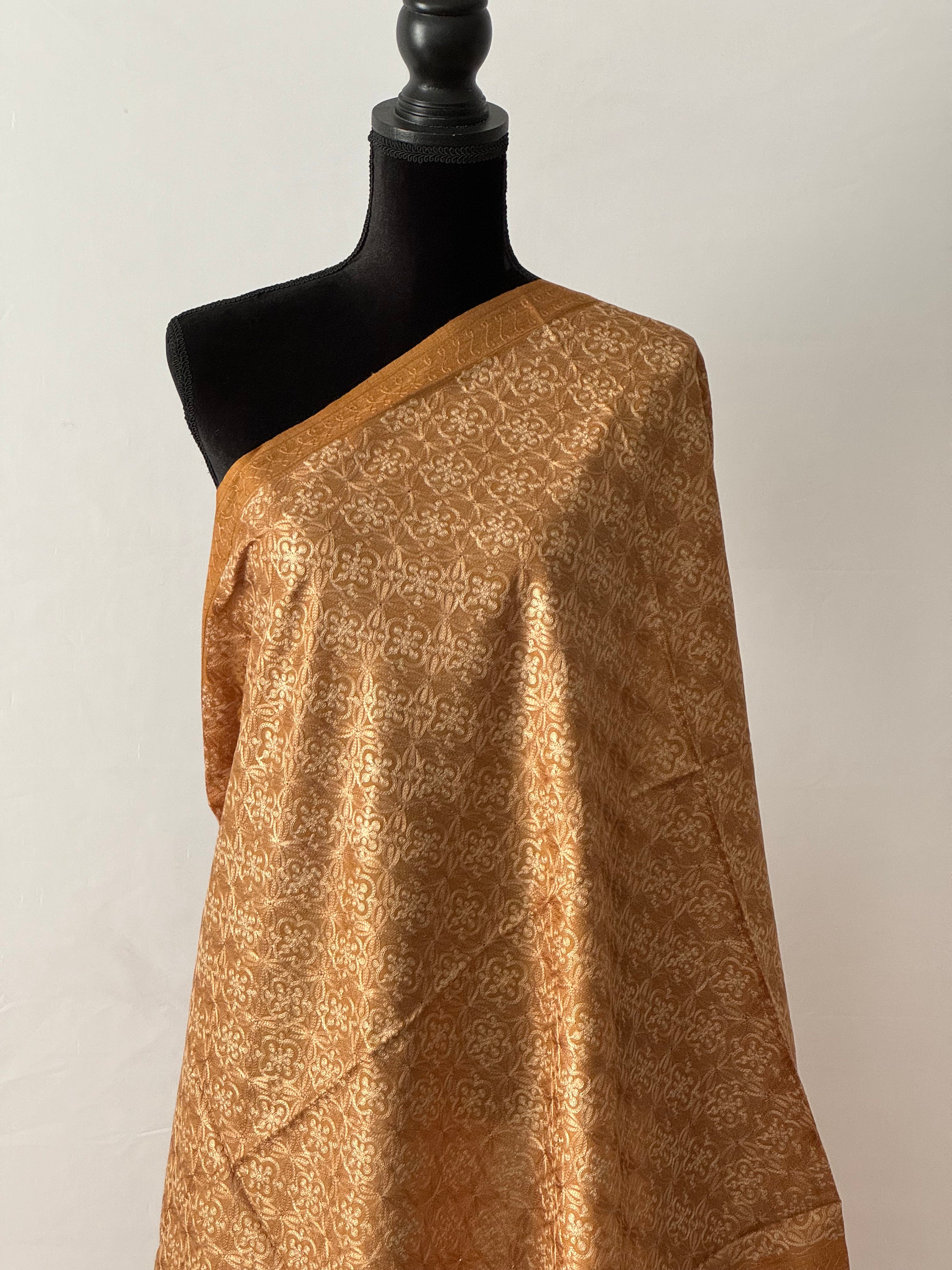 Kashmiri Silk Embroidered 100% Fine Wool Pashmina Shawl and Wrap