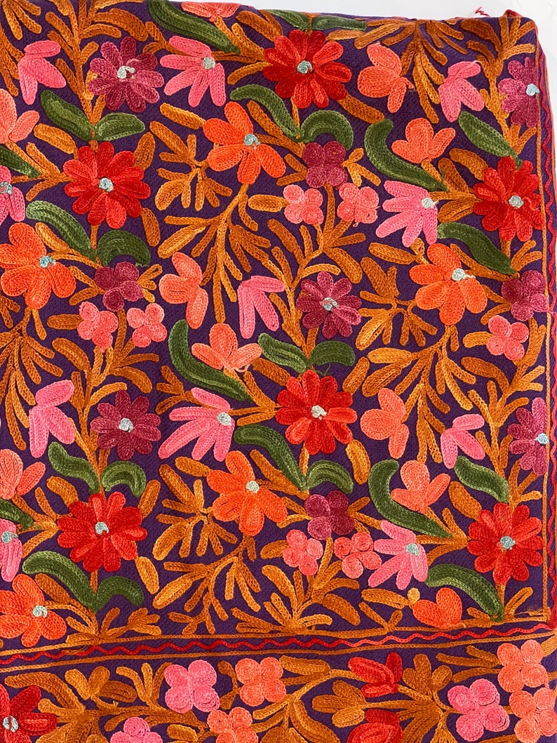Kashmiri Aari Embroidered 100/% Pure Wool Pashmina Shawl and Wrap