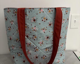 Bolso tote floral hecho a mano, bolso resistente y reutilizable para mujeres y adolescentes.
