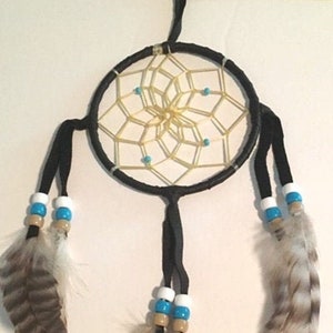 Dreamcatcher, 4 Inch Black dreamcatcher Made in American, Dreamcatcher with Certificate of Authenticity
