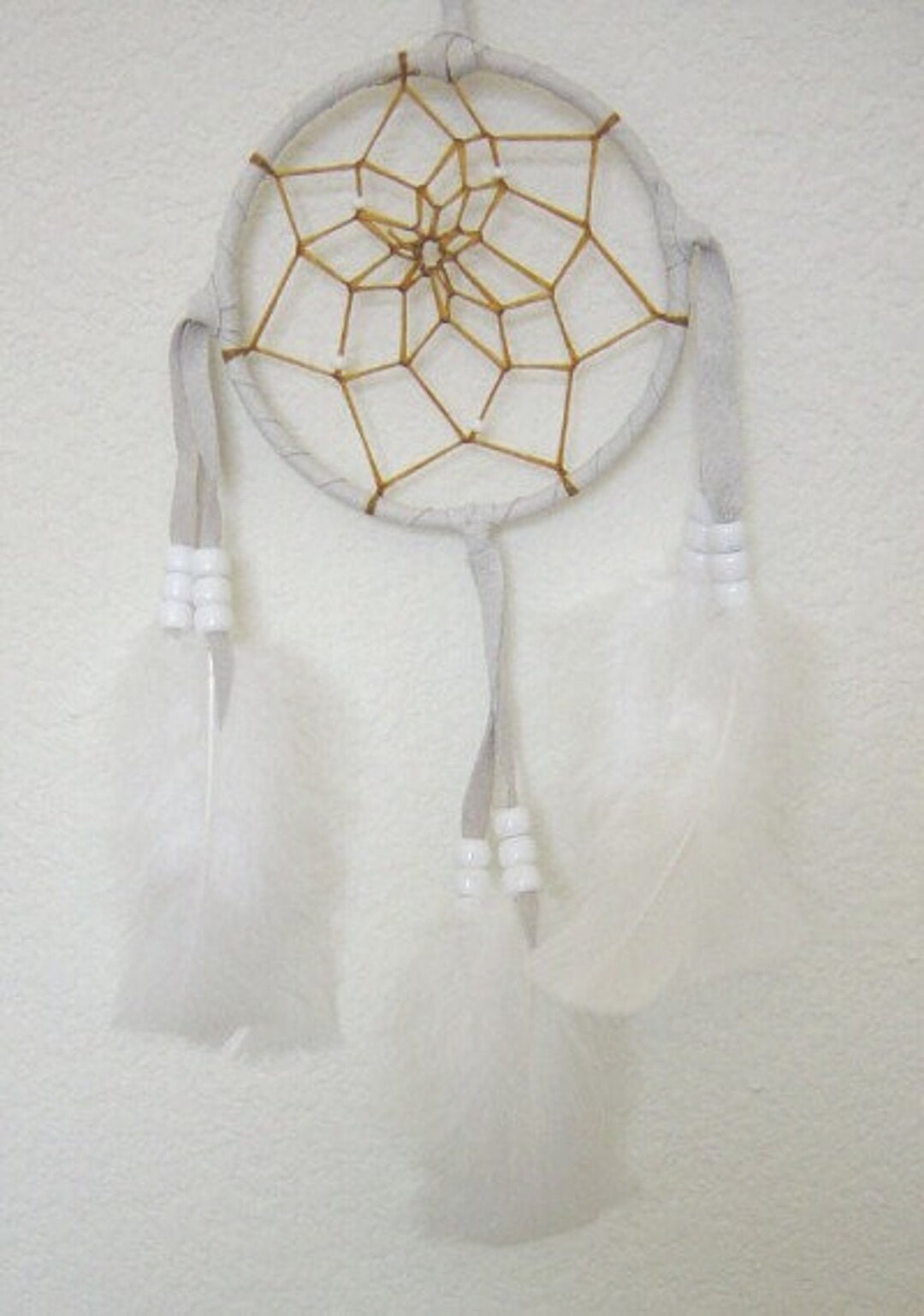 White 4 Inch Dream Catchers on Sale, American Indian Dream Catchers