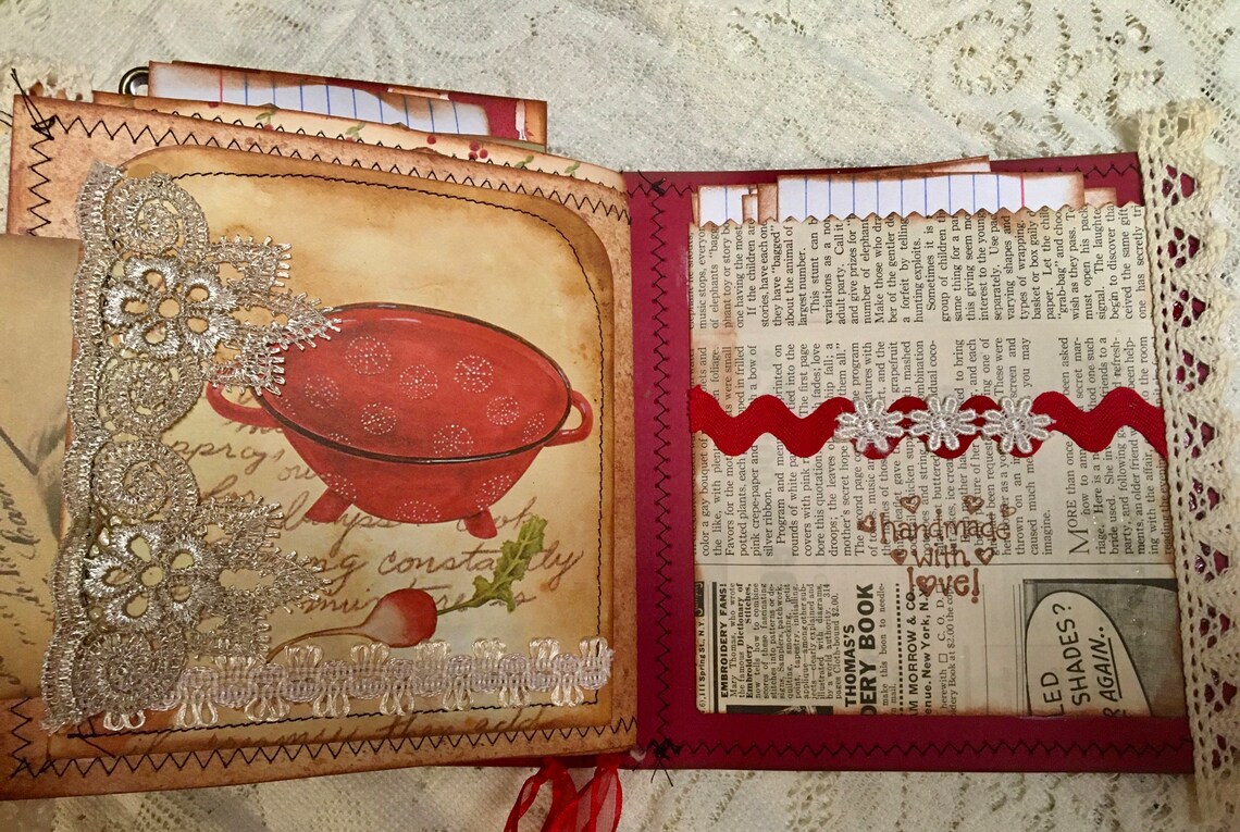 Cookbook Junk Journal Recipe Holder Etsy