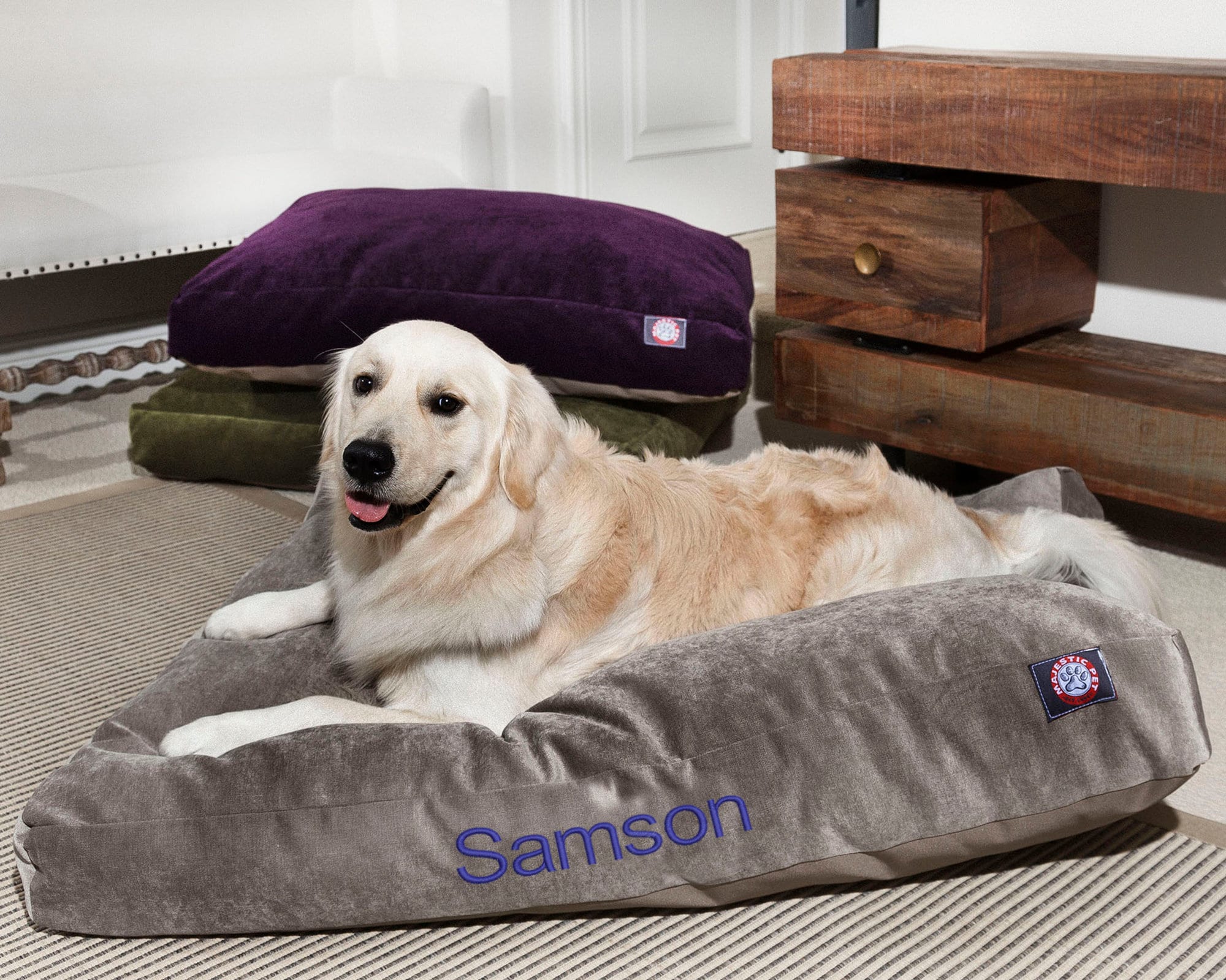 Monogram Designer LV Cozy Dog Bed | Supreme Dog Garage