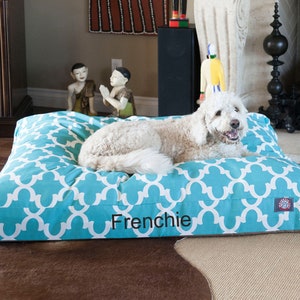 Personalized Rectangle Style Dog Bed Durable Bedding Supportive Cushion Custom Embroidered, Large Pet Bed, Small Dog Bed, Custom Pillow Bed