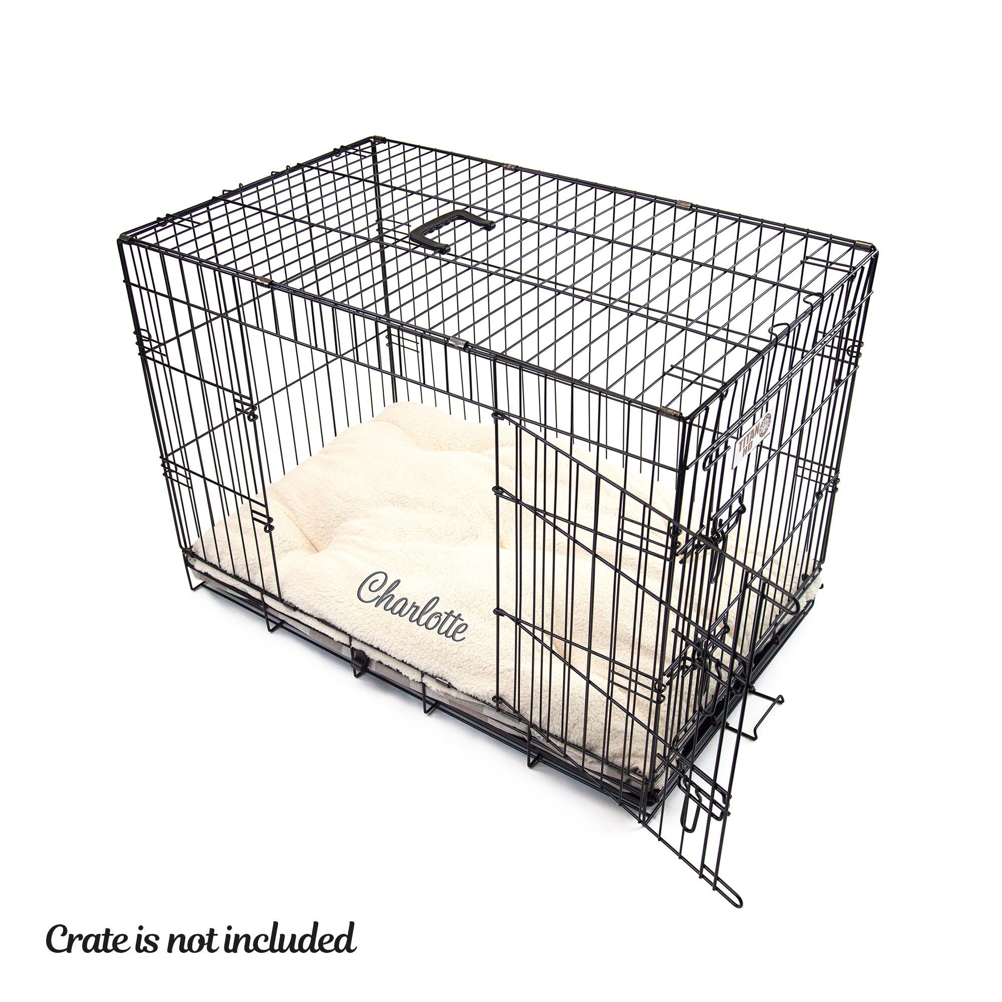 Personalized Dog Crate Mat – Custom Size, Embroidered Name, Washable ...