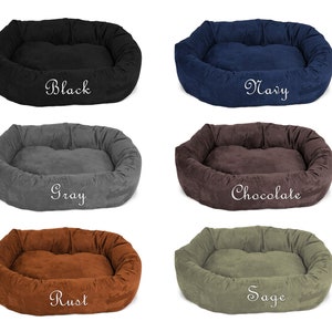Picture of Personalized Suede Dog Bed, Embroidery Dog Bed, Large Dog Bed, Pet ...