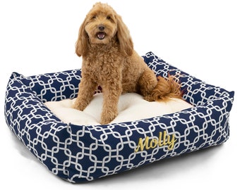 Dog Bed, Personalized Dog Bed, Custom Dog Bed, Embroidered Dog Bed, Washable Dog Bed, Dog Pillow, Pet Beds, Large Dog Bed, Small Dog Bed