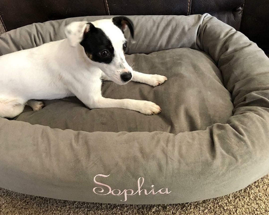 Personalized Suede Dog Bed Embroidery Dog Bed Large Dog Bed - Etsy