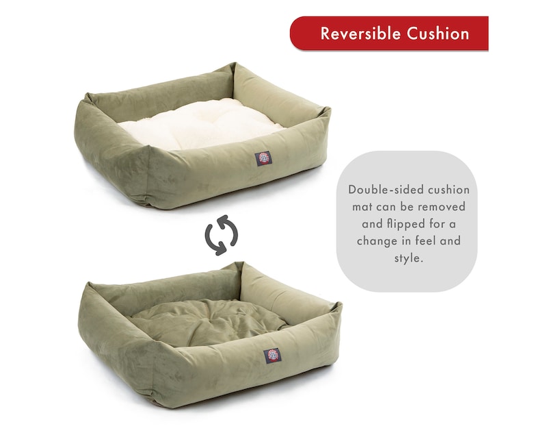Puede incluir: Cama reversible para perros de color verde con un coj&iacute;n extra&iacute;ble. El coj&iacute;n se puede voltear para cambiar la sensaci&oacute;n y el estilo.