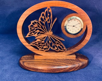 Walnut Butterfly Clock